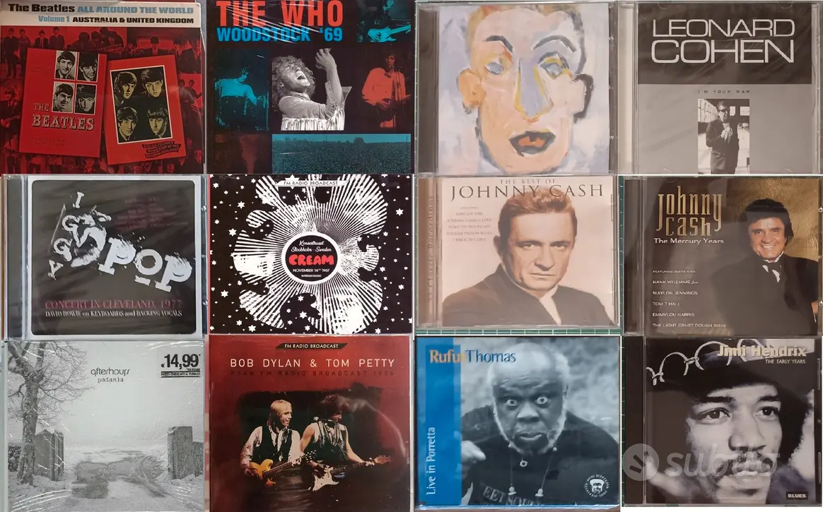 .12 CD Beatles Hendrix Who Cream Iggy Pop Dylan ..