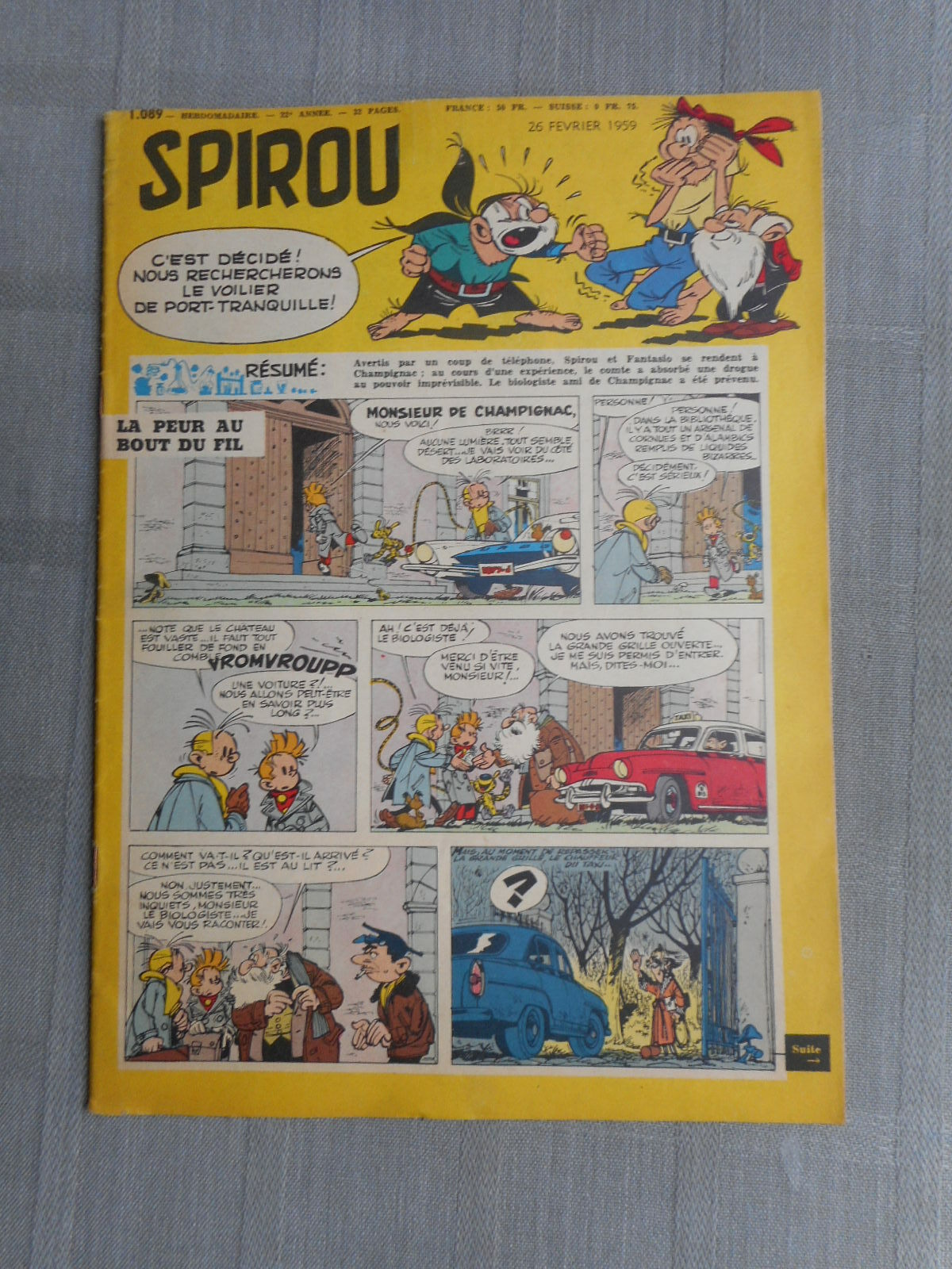 Lilla Il Giornale Di Spirou N° 1087 1959 Condizioni/Molto Condizioni