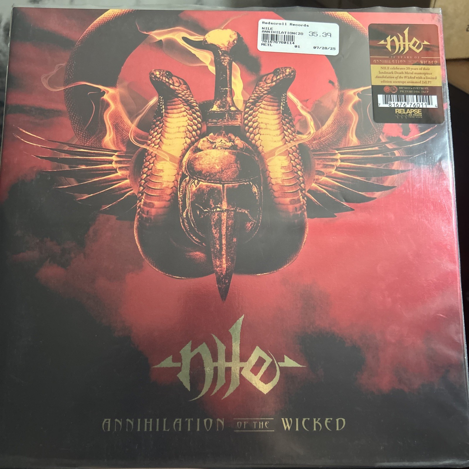 Nile – Annihilation Of The Wicked 2 x LP Zoetrope Picture Disc NEW Vinyl Record