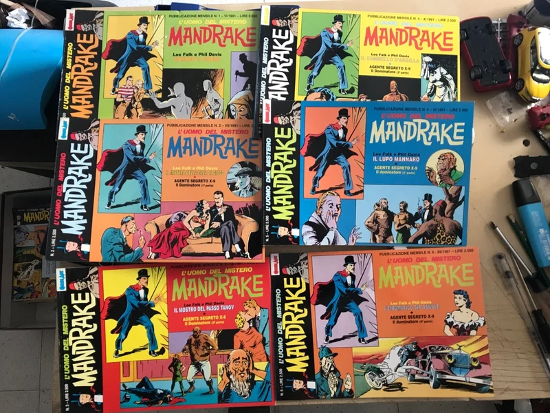 Lotto di 6 fumetti di Mandrake n.1/2/3/4/5/6 1991 originale