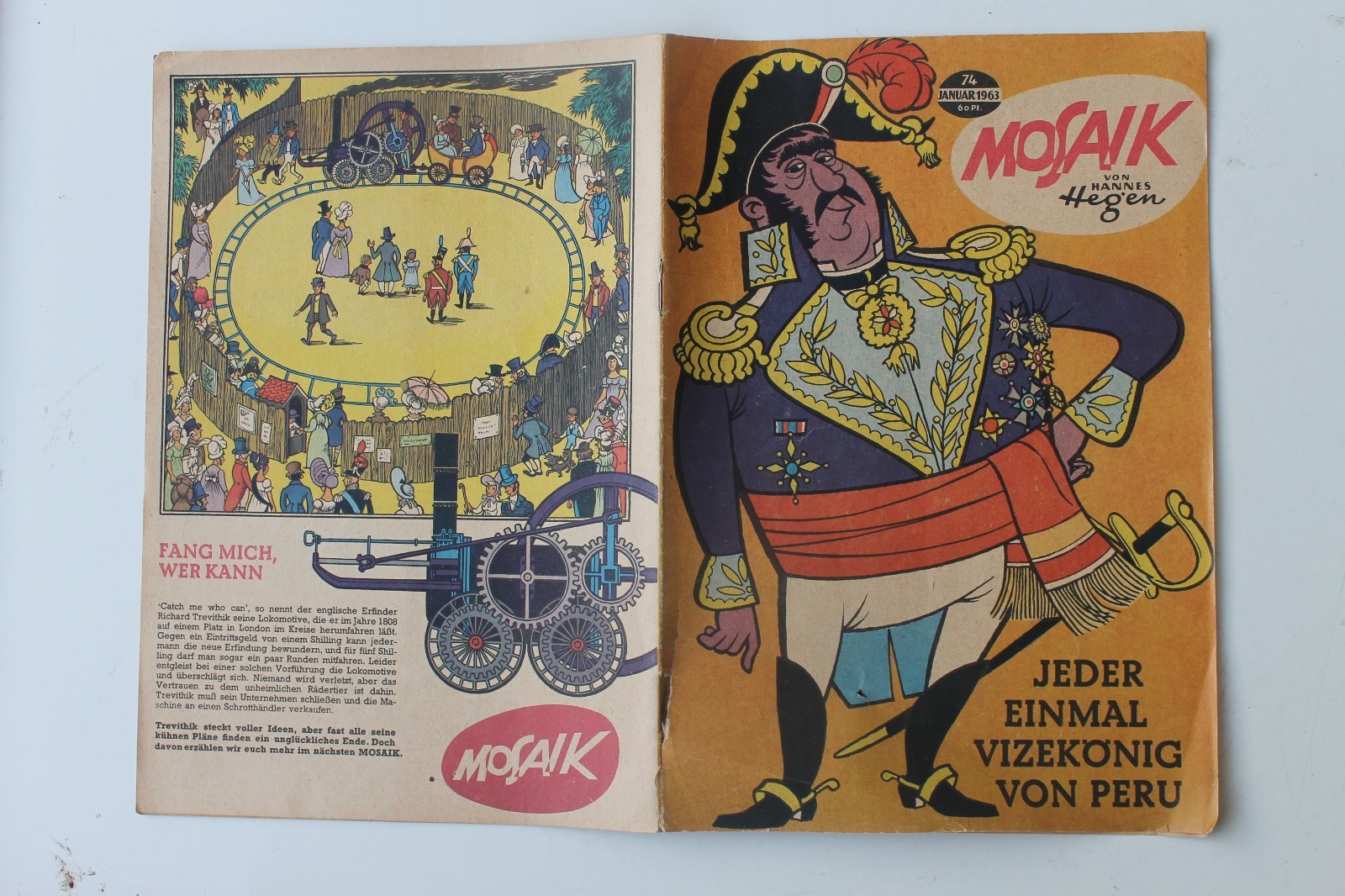 Originale MOSAIK Hannes Hegen Digedags Nr. 74 Ogni Volta Vizekönig Di Peru 1963