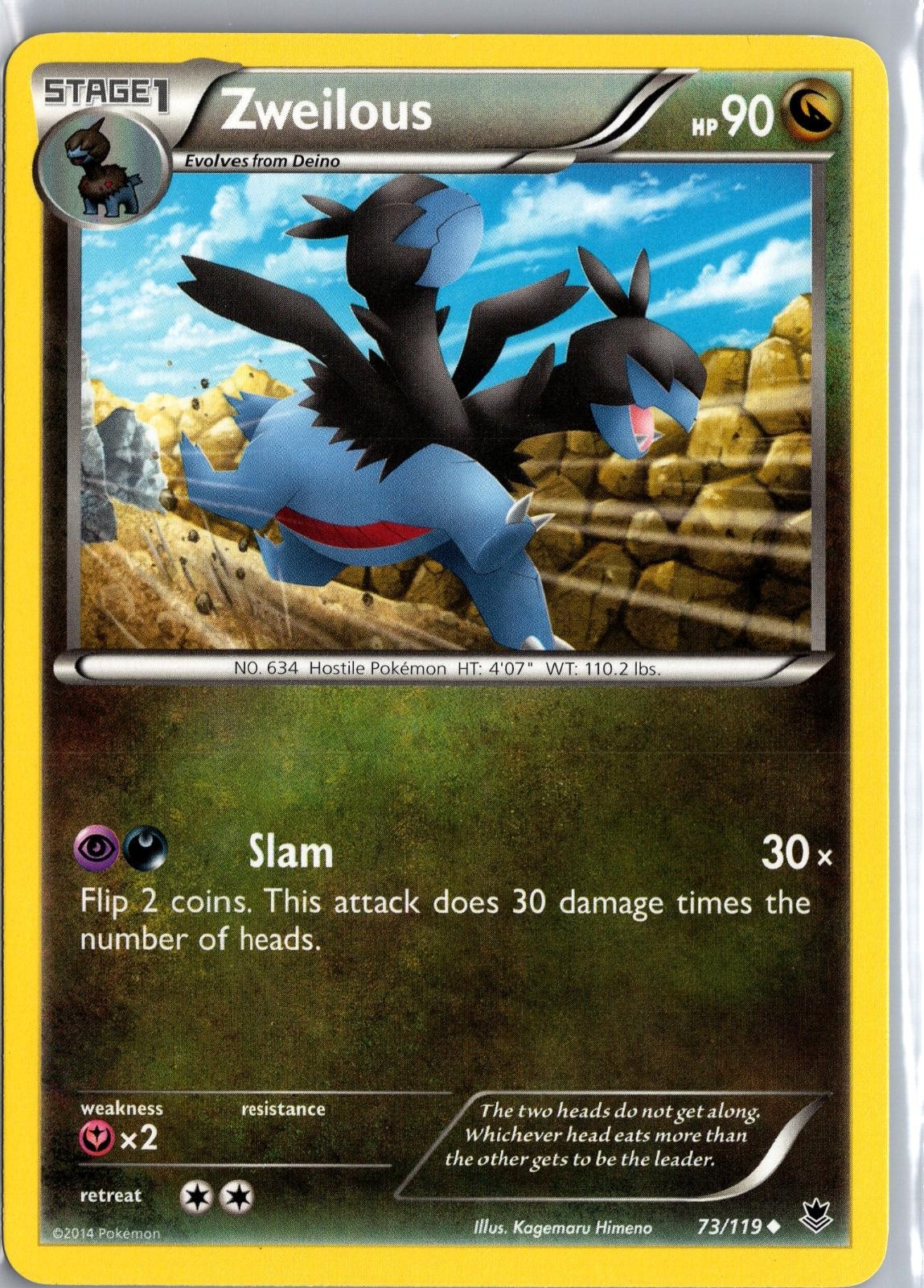 Zweilous 73/119 Pokemon Forze Fantasma Non Comune Giocato Moderatamente
