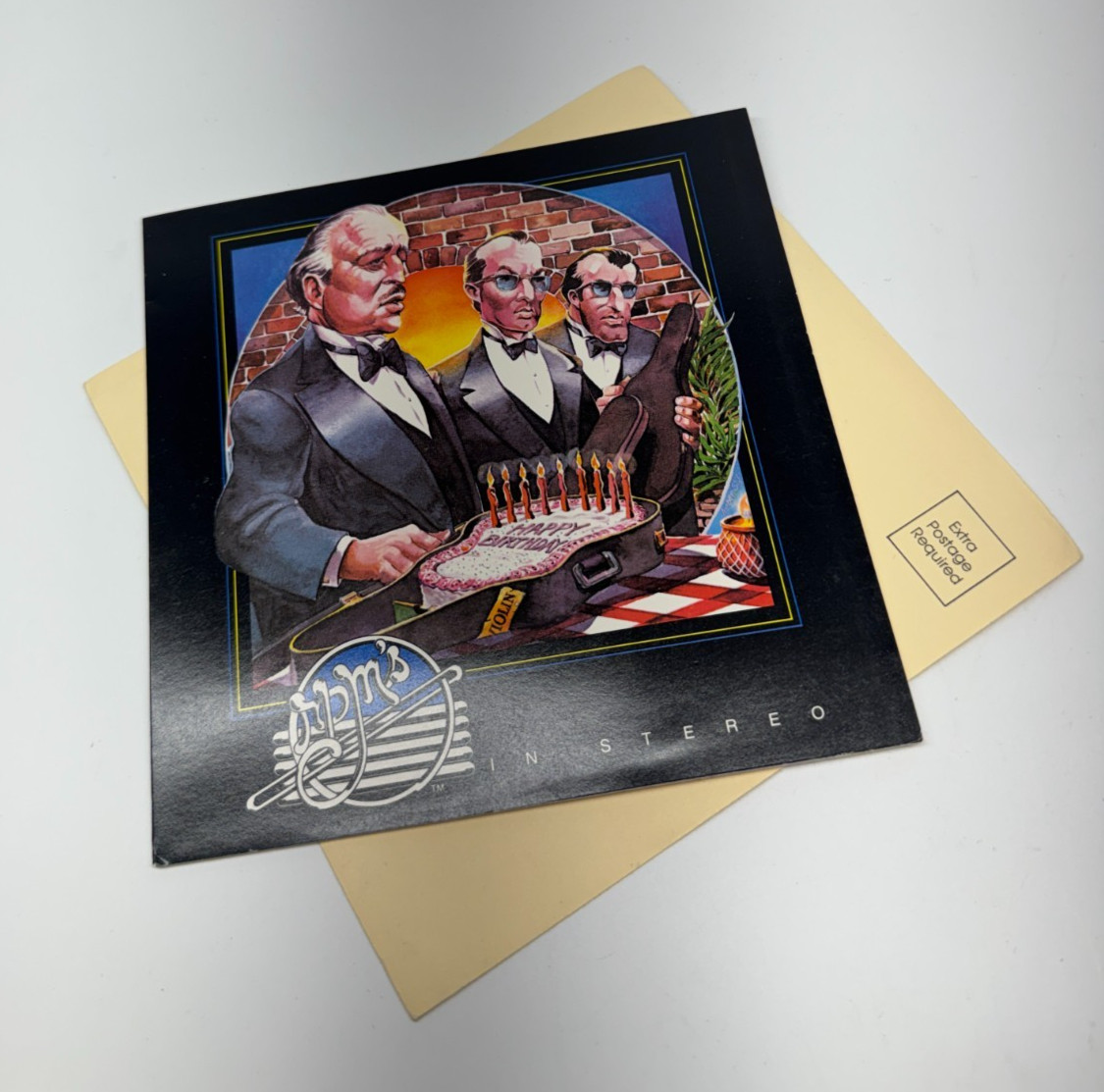 RPM'S IN STEREO 6.5" flexi-disc Birthday- I Owe Ya One Record Greeting Card 1983