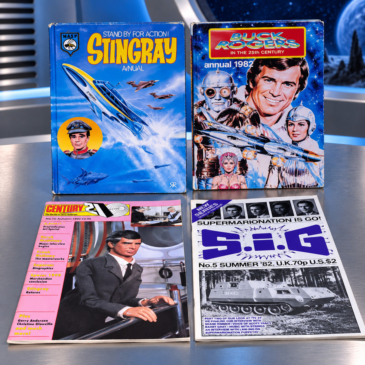 Gerry Anderson Thunderbirds Stingray Century 21 Buck Rogers Sci-Fi Books Lot x4