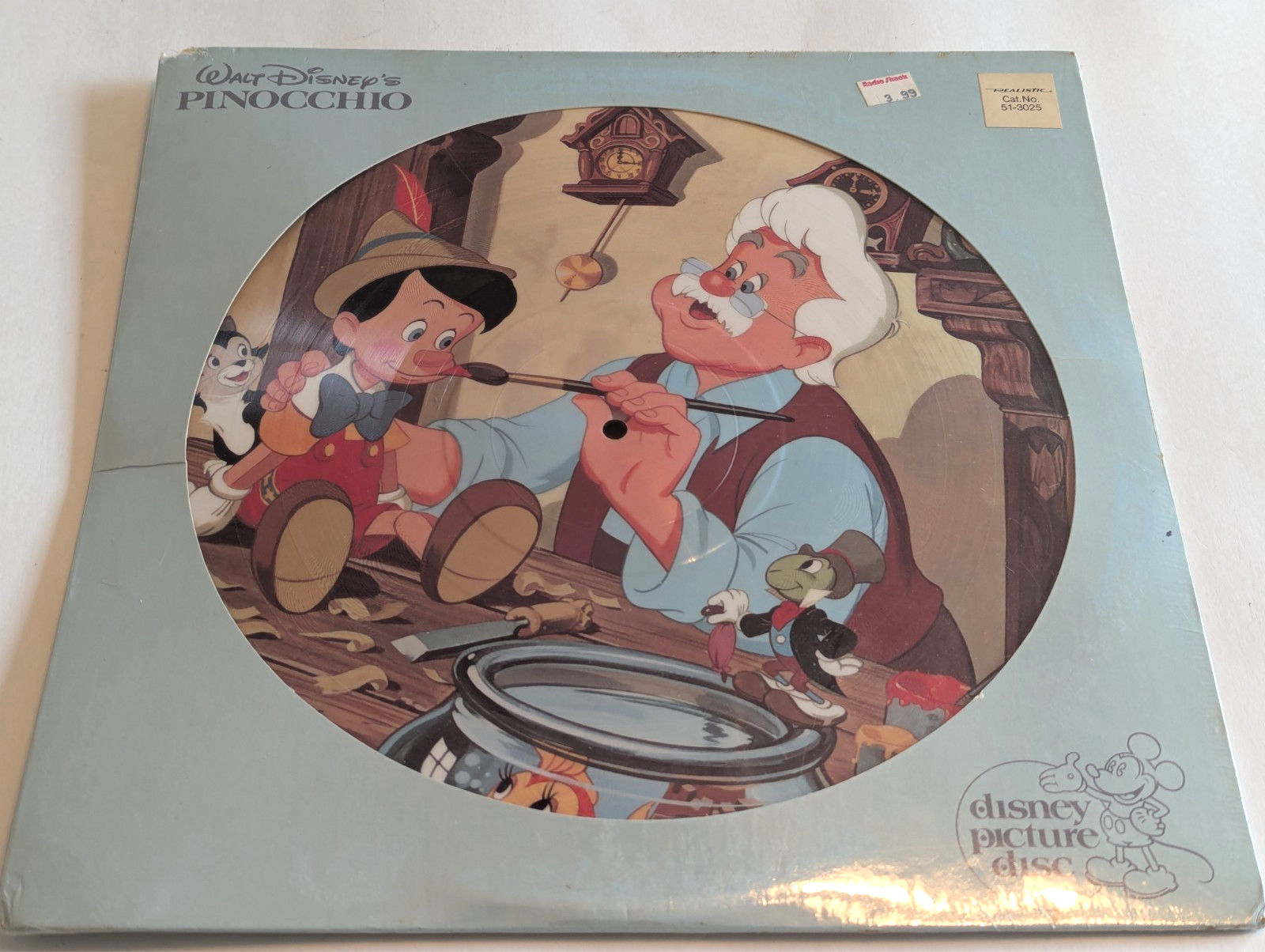 Walt Disney's Pinocchio Picture Disc Vinyl LP 1981 Disneyland 3102 Sealed