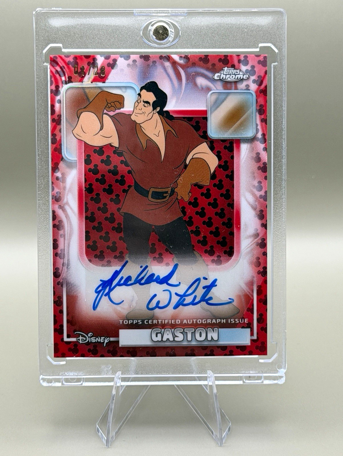Topps 2026 Disney Chrome Gaston autografo autentico Richard bianco AA-RW 28/01
