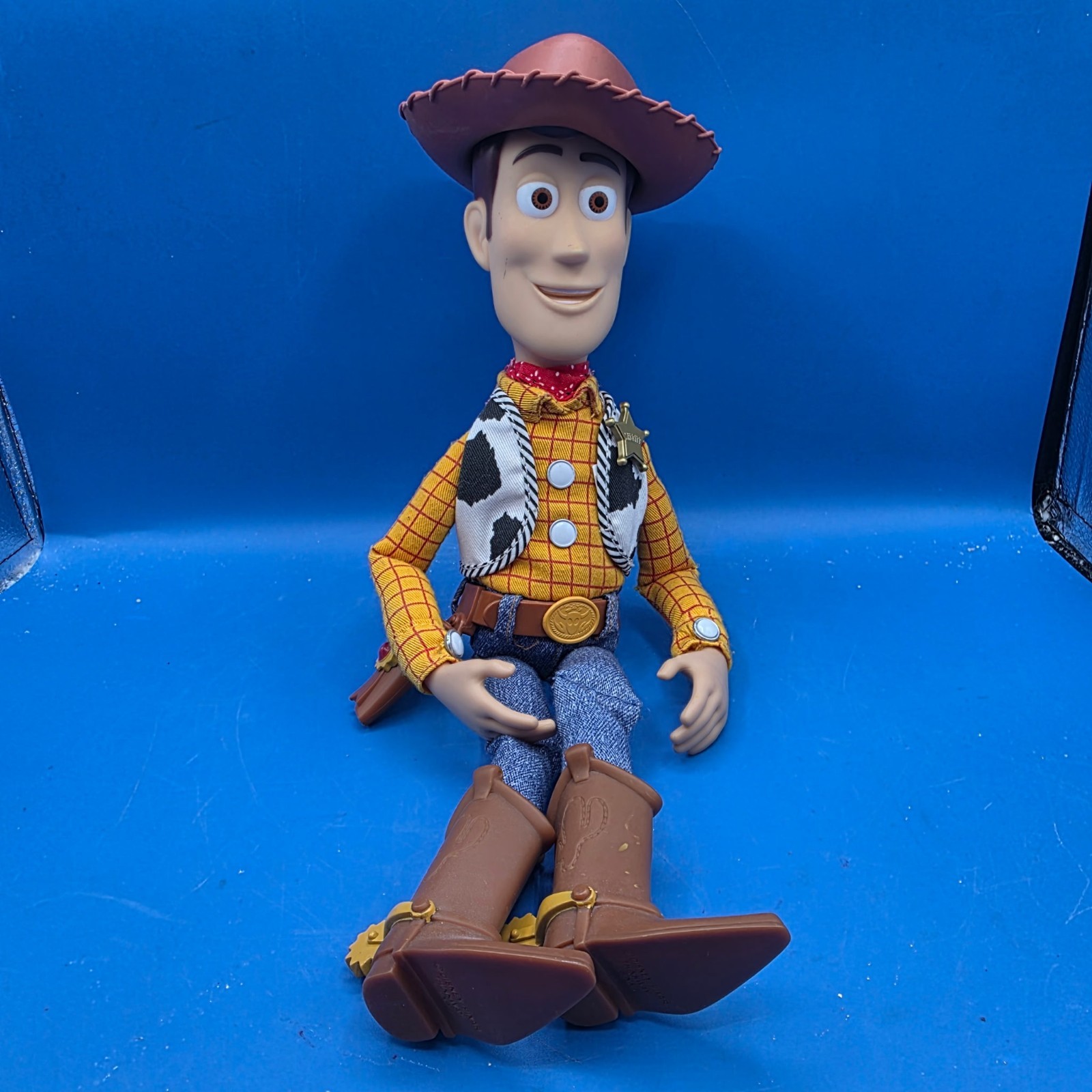 Disney Pixar Woody Toy Story Talking 15" Doll with Hat Works Perfectly