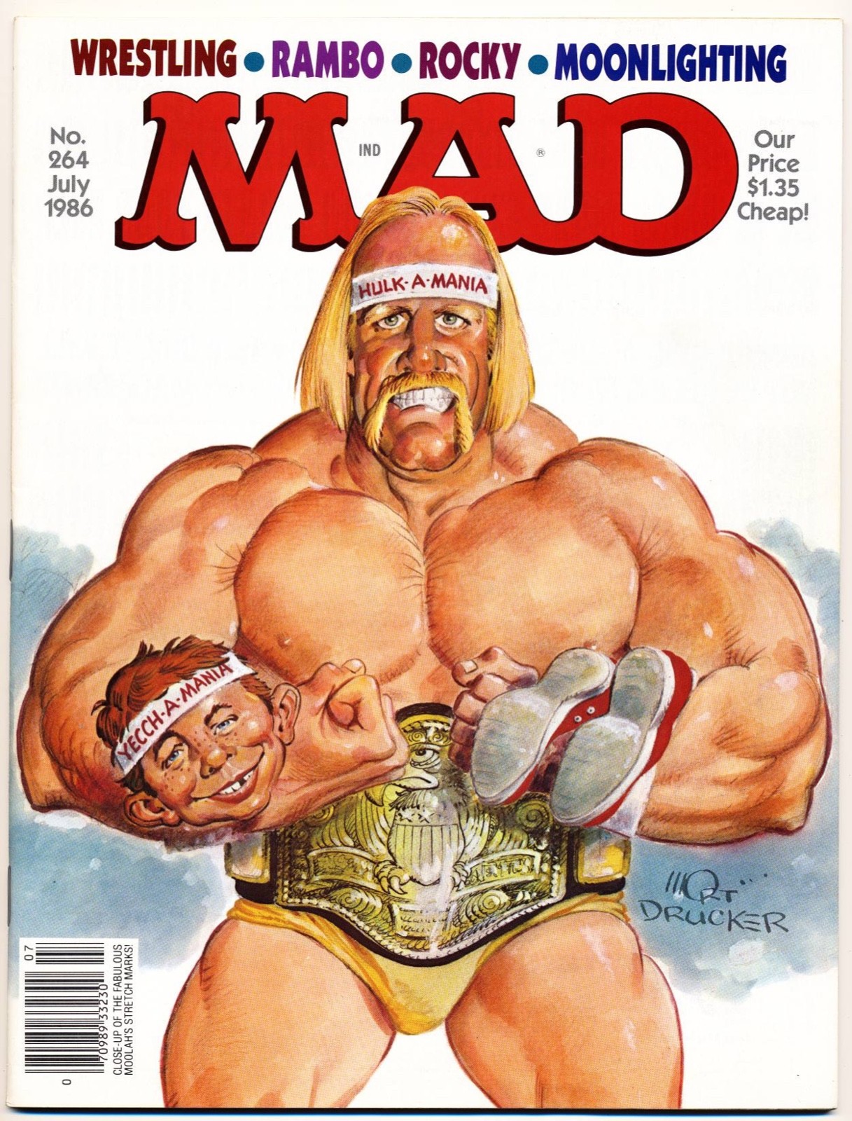 Mad #264 VG, Fold-in NON è piegato, rivista CE Comics 1986 immagine stock