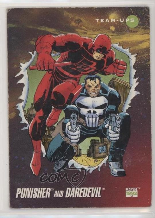 1992 Impel Marvel Universe Serie III Team-Ups Punisher Daredevil #92 0nl0