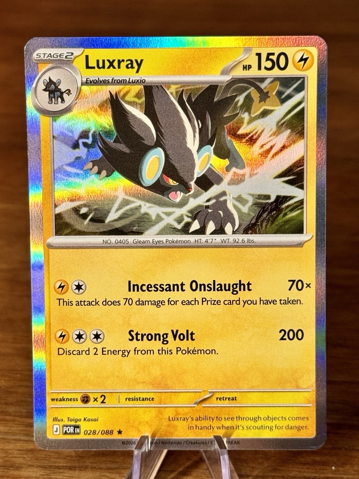 Luxray 028/088 Rare Perfect Order Pokemon Taiga Kasai Holo Near Mint