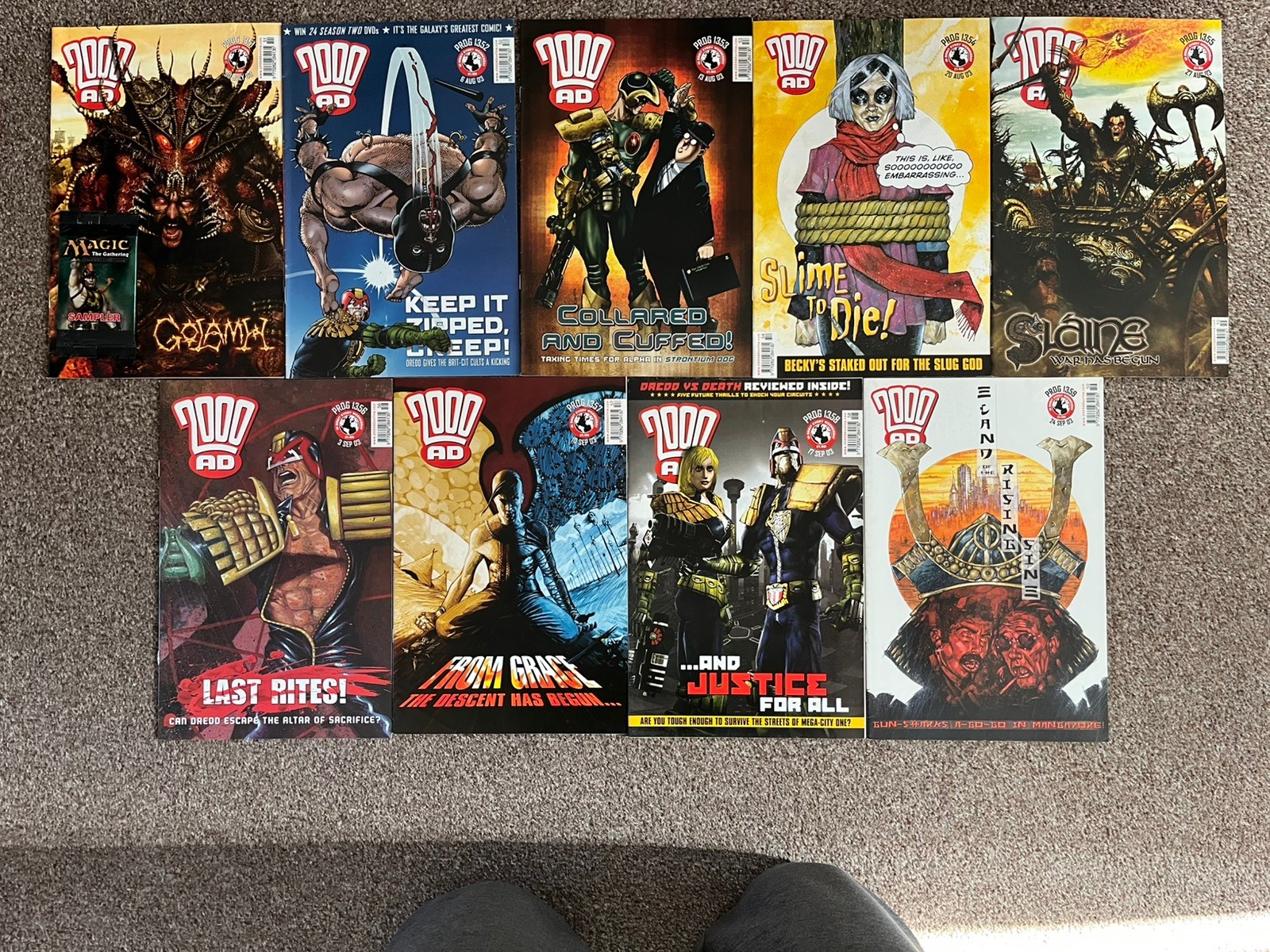 Rebellion,2000AD Comics,Prog 1351-1359, 2003(9 Consecutive Issues) + Magic Cards