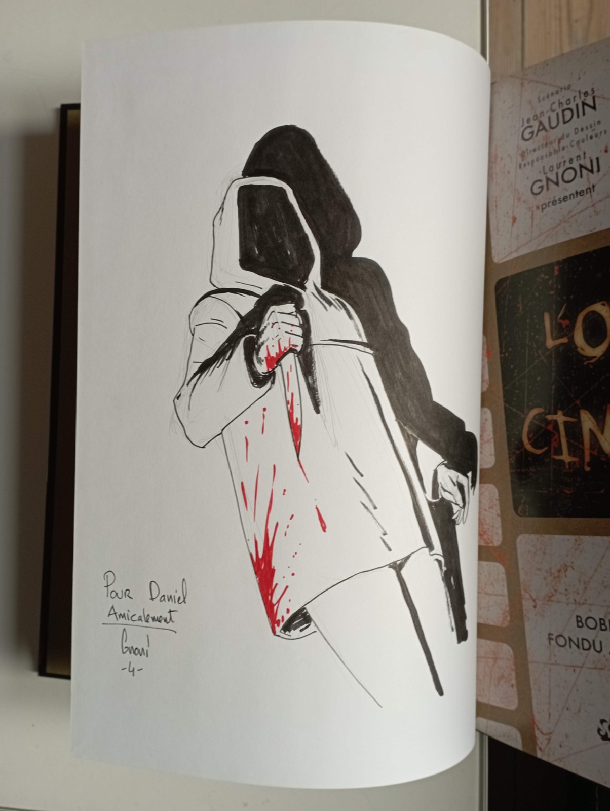 BD Dédicace Gaudin Gnoni L'ombre du Cinéphage Bobine 1 Fondu au Noir