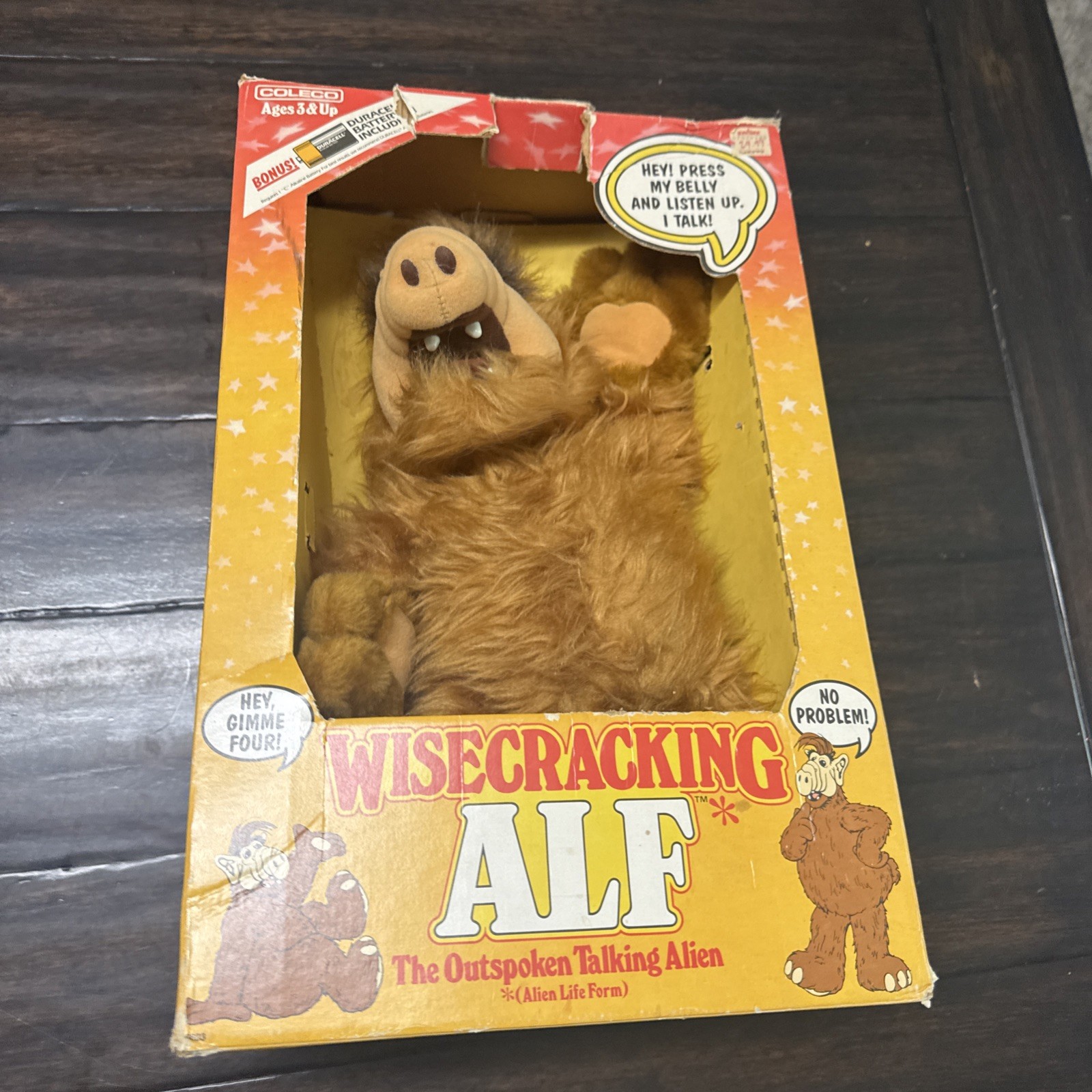 1987 Coleco Wisecracking Alf with original box Alien Voice Does Not Work
