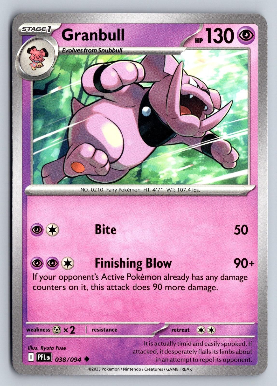 Granbull 038/094 Fiamme Fantastiche Pokemon Fusibile
