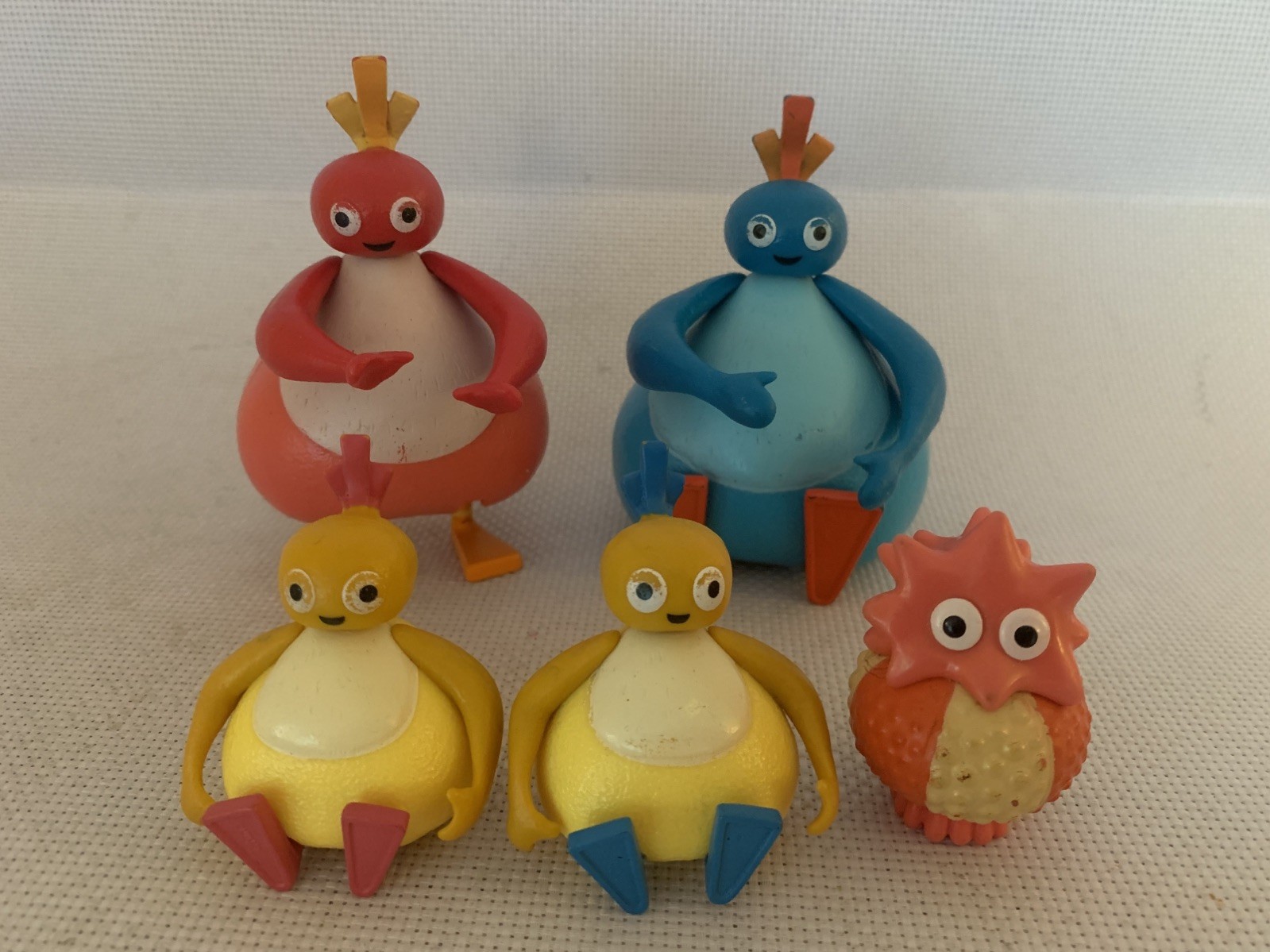 Figure Twirlywoos x 5 pulcini pulcini Toodloo Peekaboo e grandi BigHoo C Beebies 
