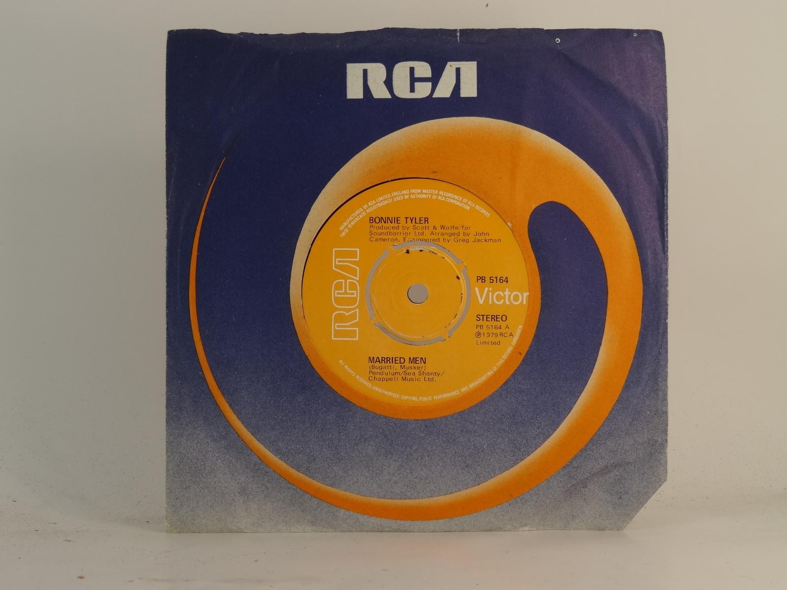 BONNIE TYLER MARRIED MEN (1) (78) 2 Track 7" Single plus Company Sleeve RCA