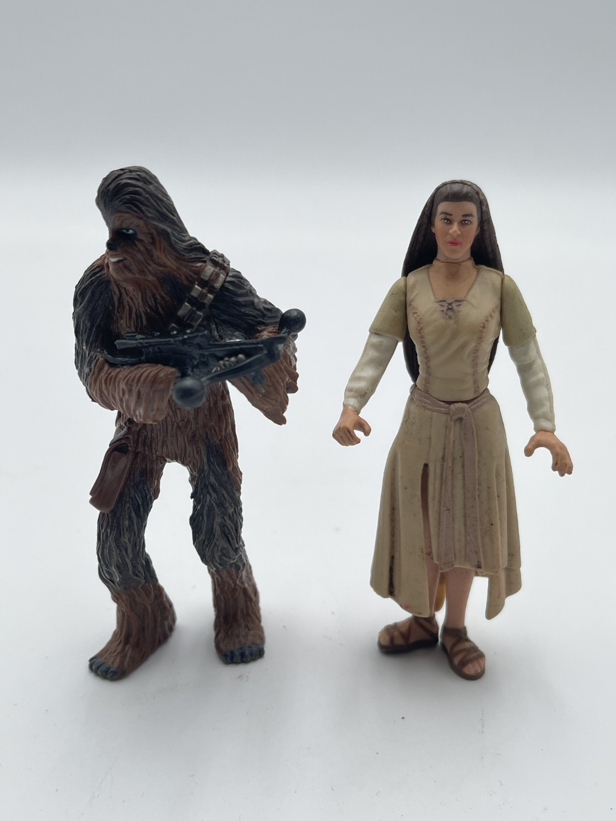 Star Wars Chewbacca & Princess Leia POTF Action Figs Kenner