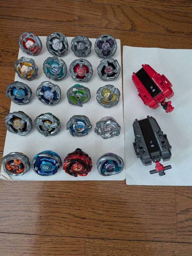 Beyblade X Lot 20 Spinning Tops String Launcher and Custom Parts