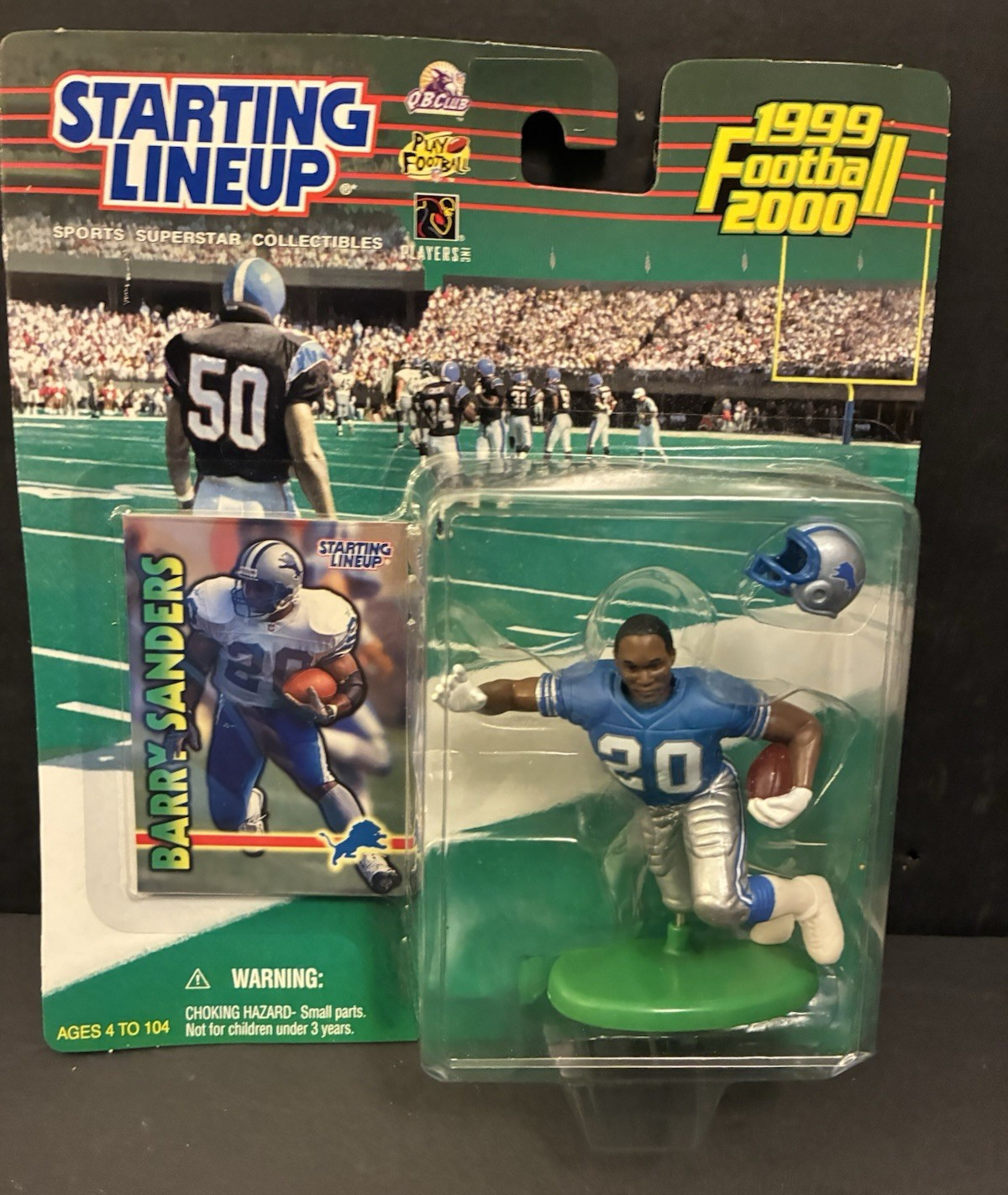 BARRY SANDERS 1999-2000 Hasbro Starting Lineup Detroit Lions HOF