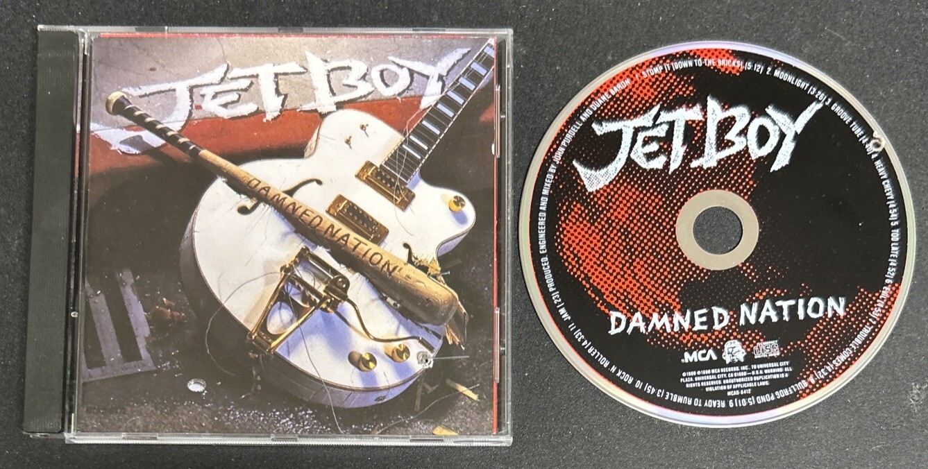 Jetboy Damned Nation Hair Heavy Metal CD Scratched In Broken Case Poster Inside!