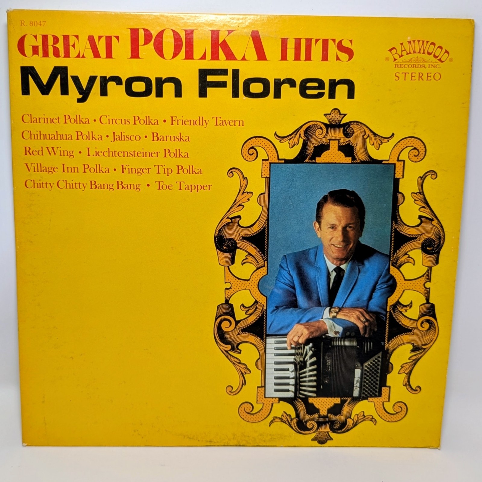 Great Polk Hits Myron Floren LP 1969 Birchmount BM 622, Pressing Error (Edge)