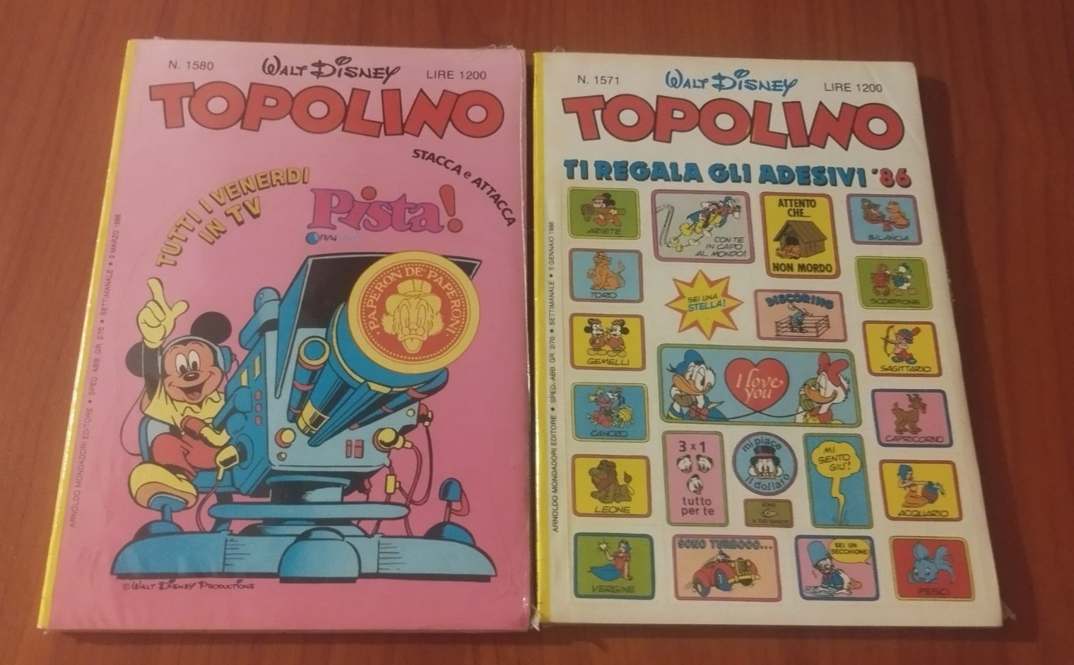 TOPOLINO 1571 e 1580 con COVER ADESIVA con STACCA E ATTACCA