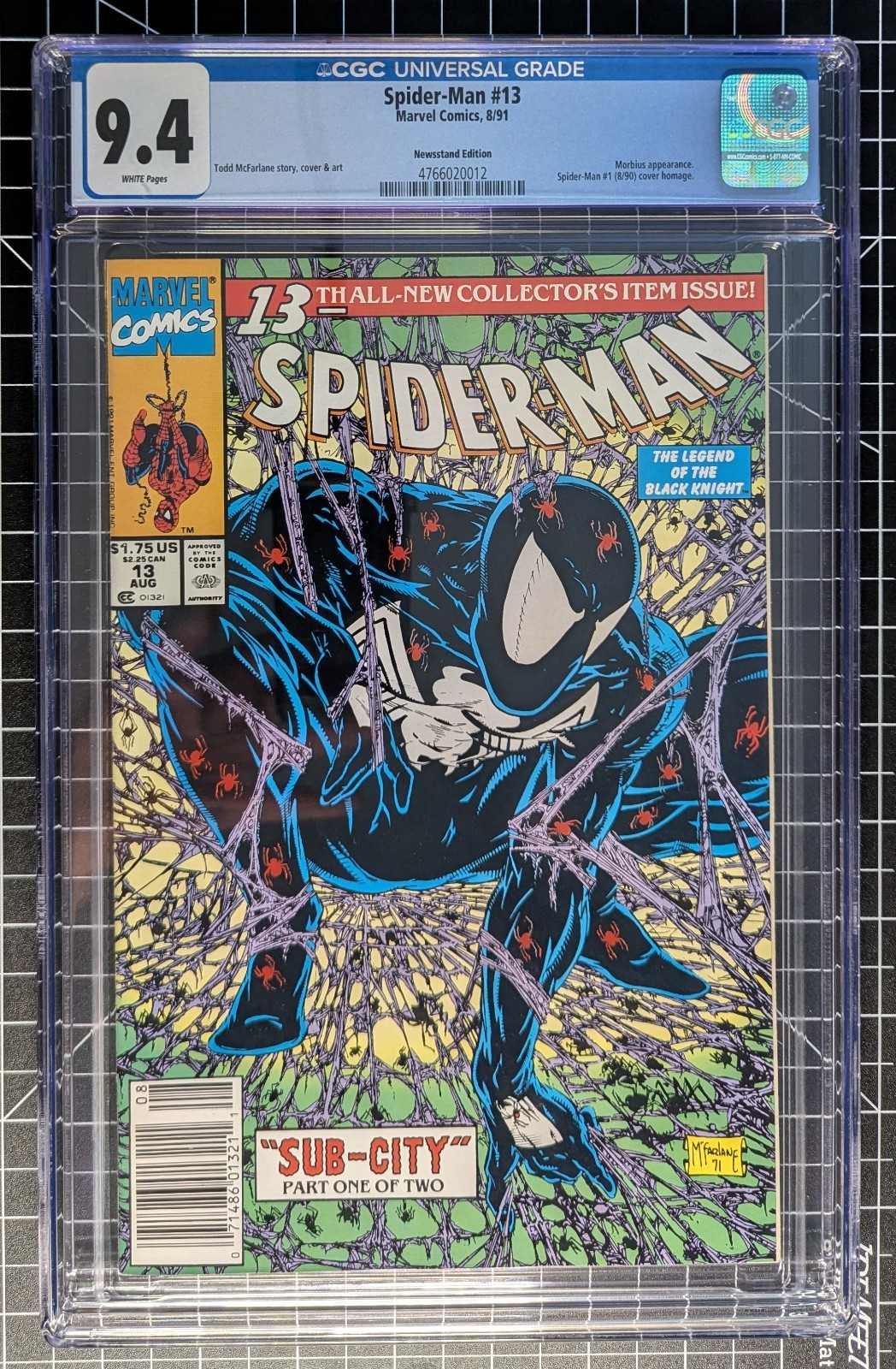 Spider-Man 13 CGC 9.4 Newsstand White Pages McFarlane Marvel 1991