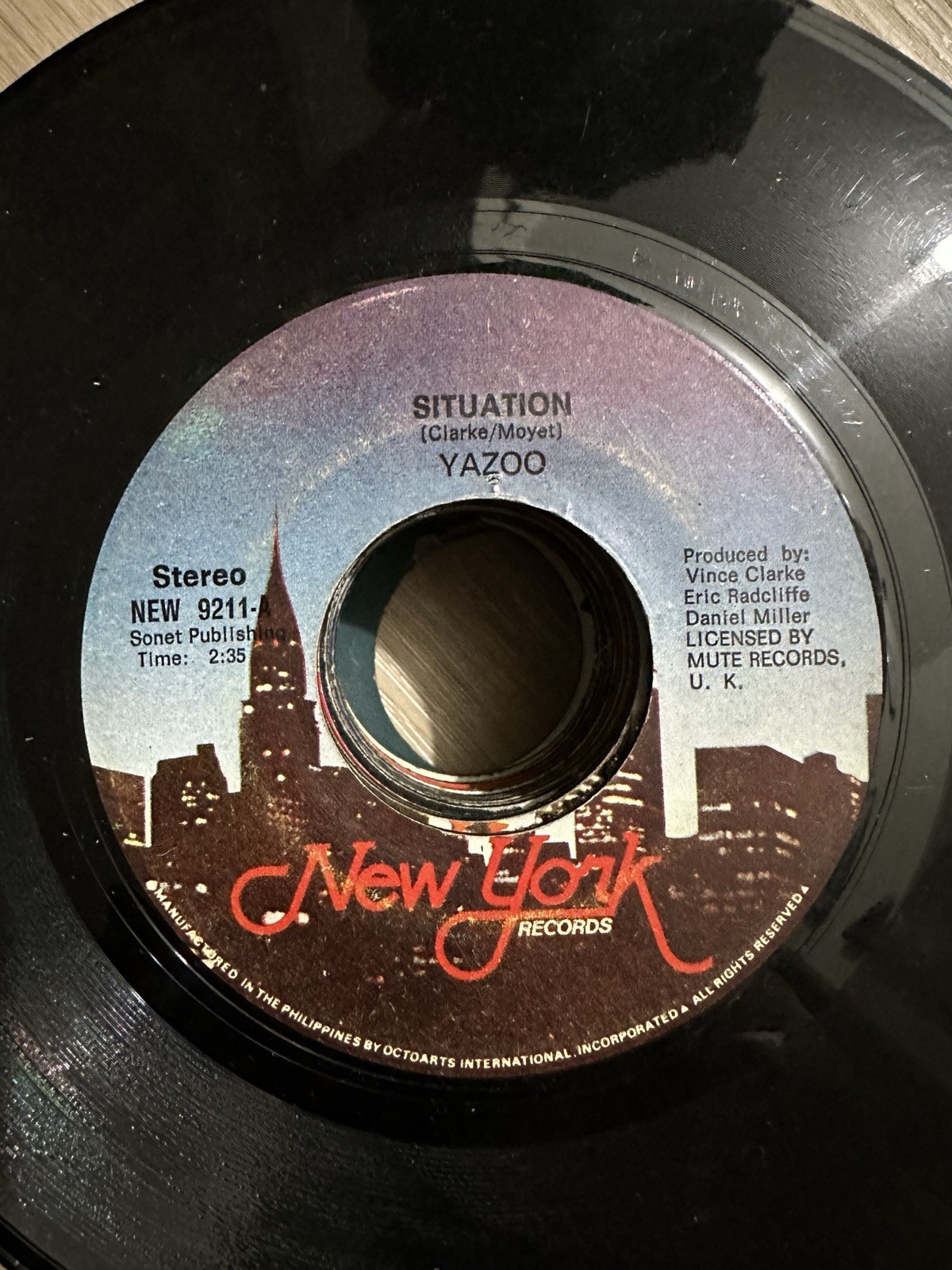 Yazoo 45 rpm Philippines 7" Situation