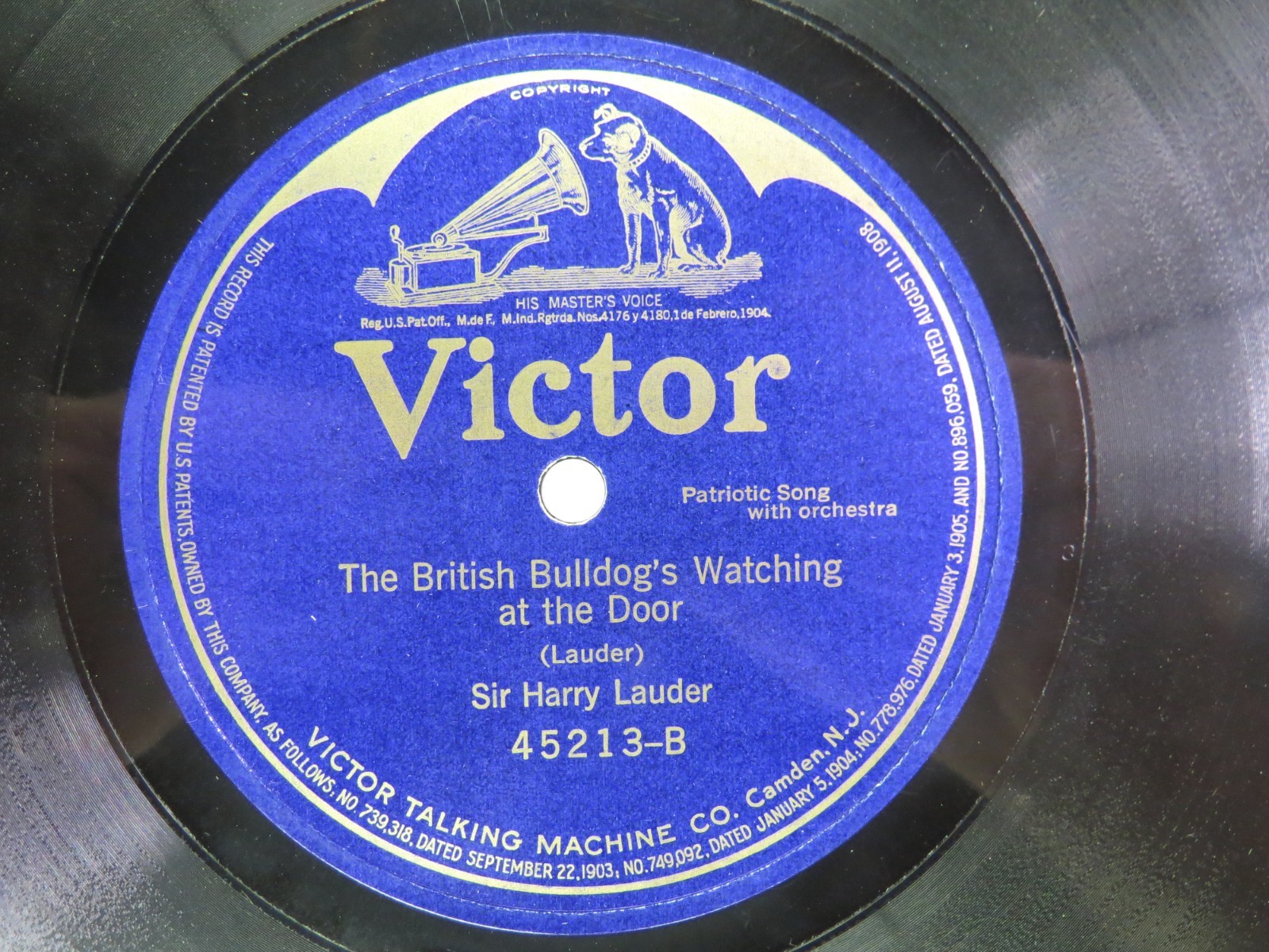 Harry Lauder - VICTOR 45213 - The British Bulldog's Watching At TheDoor - 78 RPM