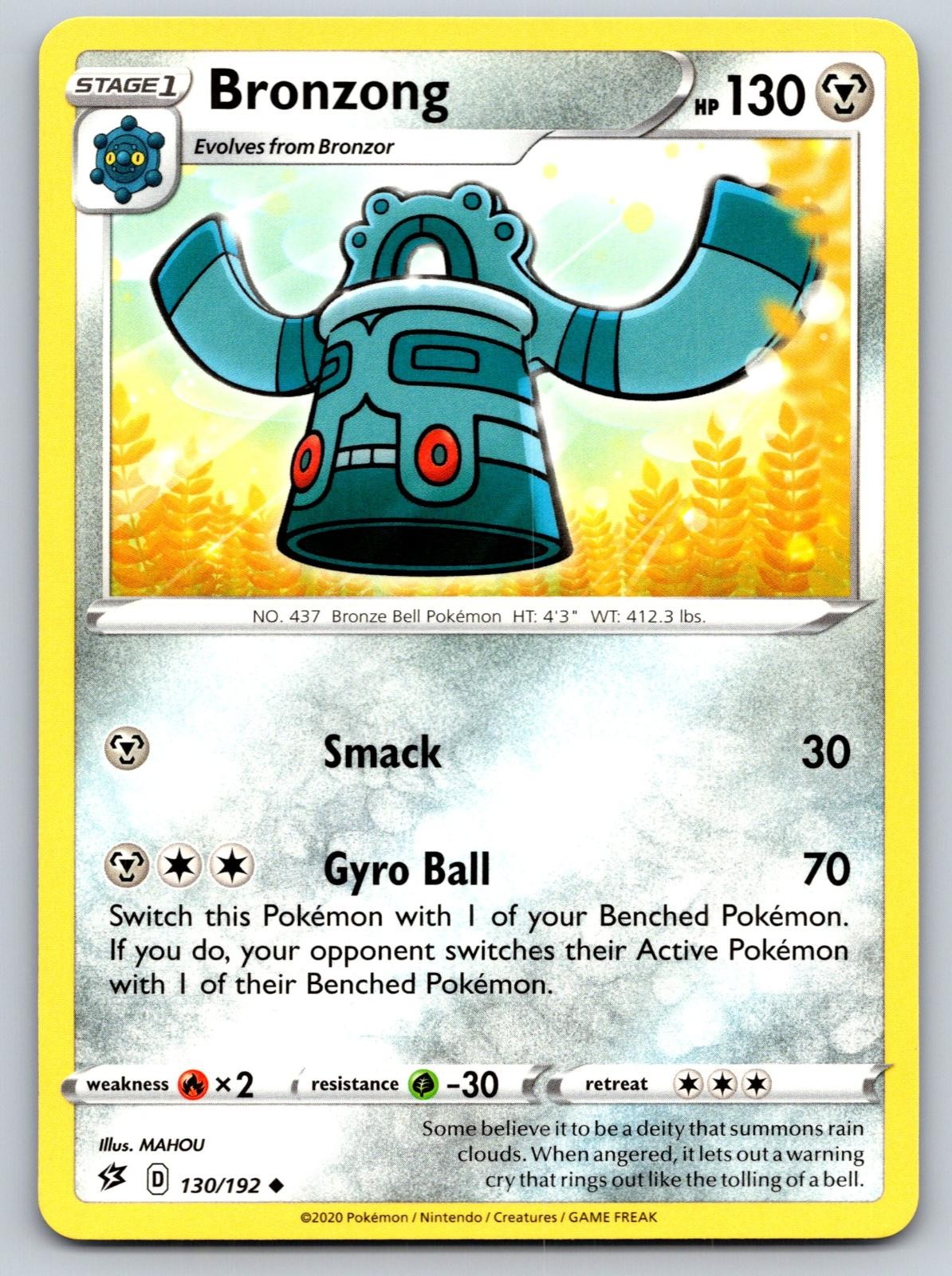 Bronzong 130/192 Pokemon Scontro Ribelle Non Comune Quasi Nuovo
