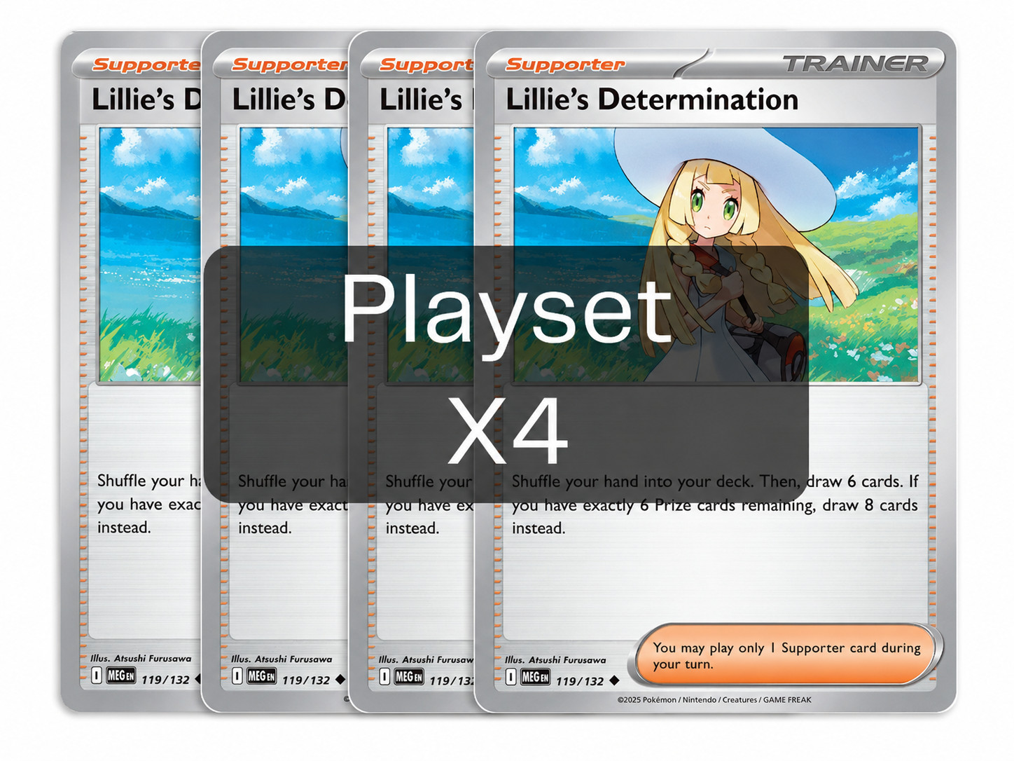 4x Lillie's Determination (Playset) - Condizioni NM - Non Foil