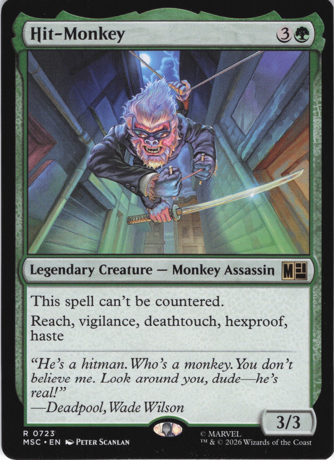 Hit-Monkey #723 Commander: Marvel Super Heroes regolare raro