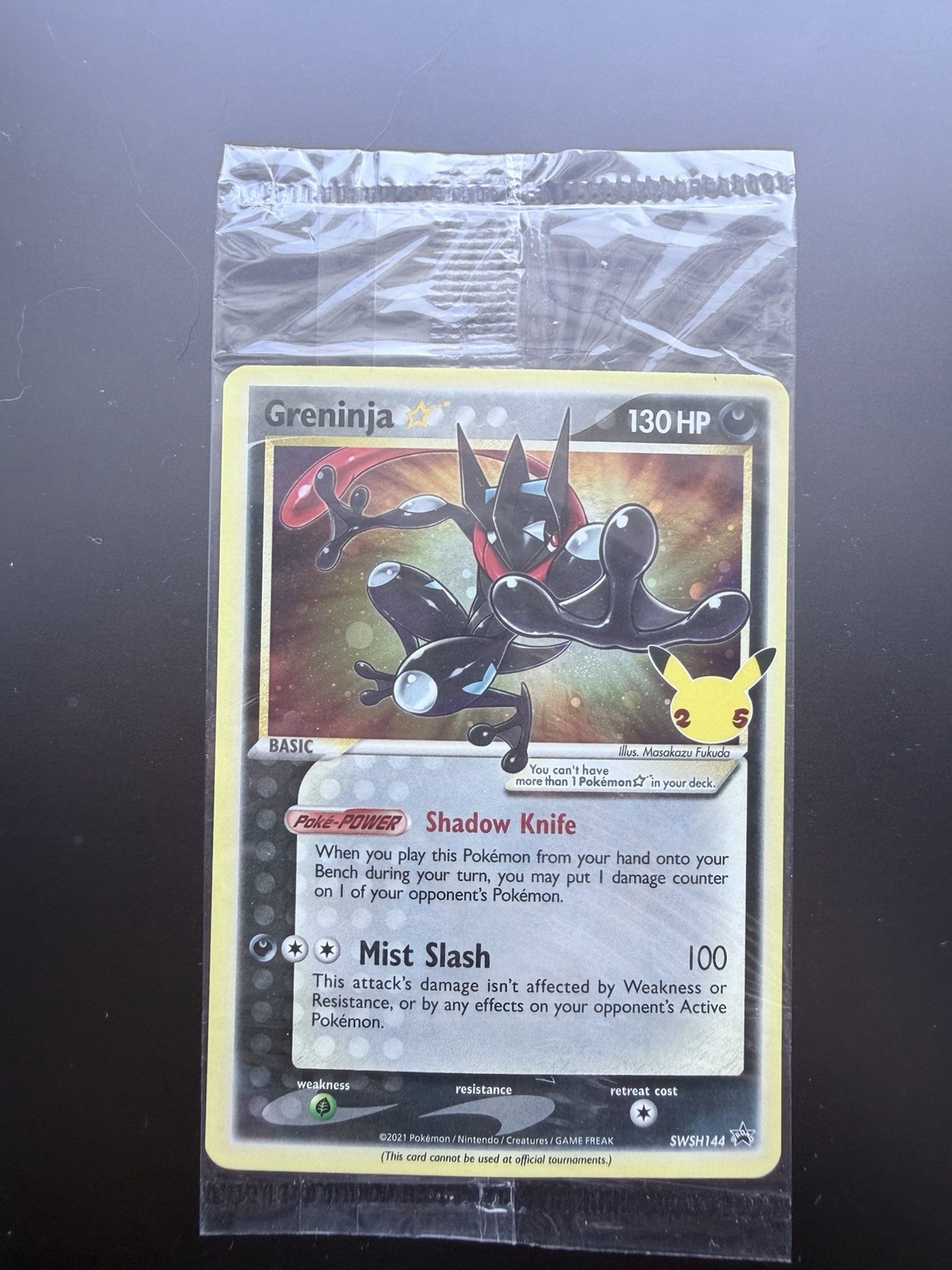 Carta Promo Pokémon TCG Greninja Gold Star SWSH144 25° Celebrazioni Sigillata