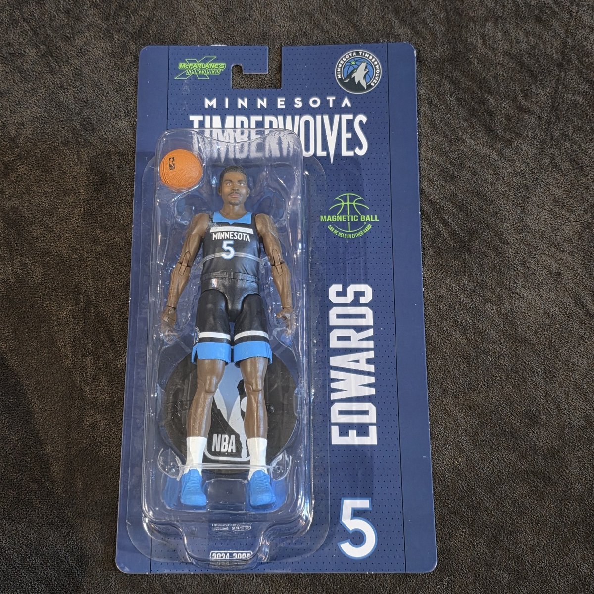 Modellino McFarlane Anthony Edwards NBA Minnesota Timberwolves maglia blu