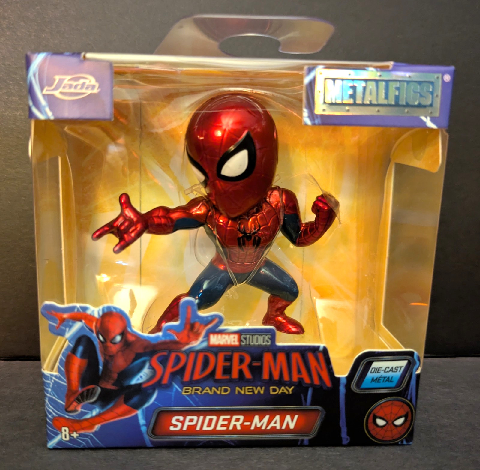 Jada MetalFigs Marvel Spider-Man nuovissimo giorno Spider-Man in piedi pressofuso 2026