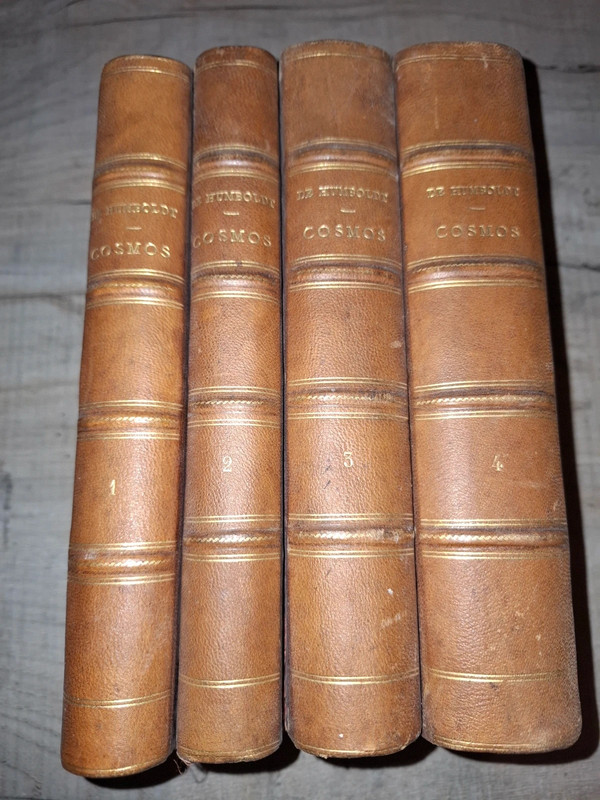 [Rare] Cosmos - Alexandre de Humboldt (4 volumes complets, 1866-1875) - Reliure d'époque