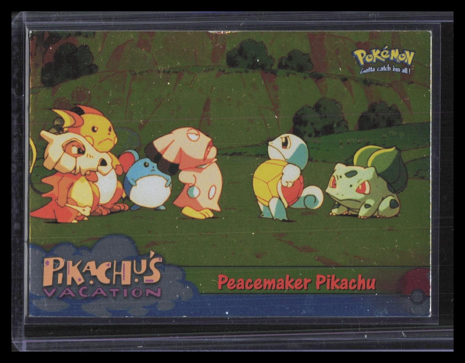 Peacemaker Pikachu 1999 Topps Pokemon the First Movie #46 Foil (Blue Topps Logo)