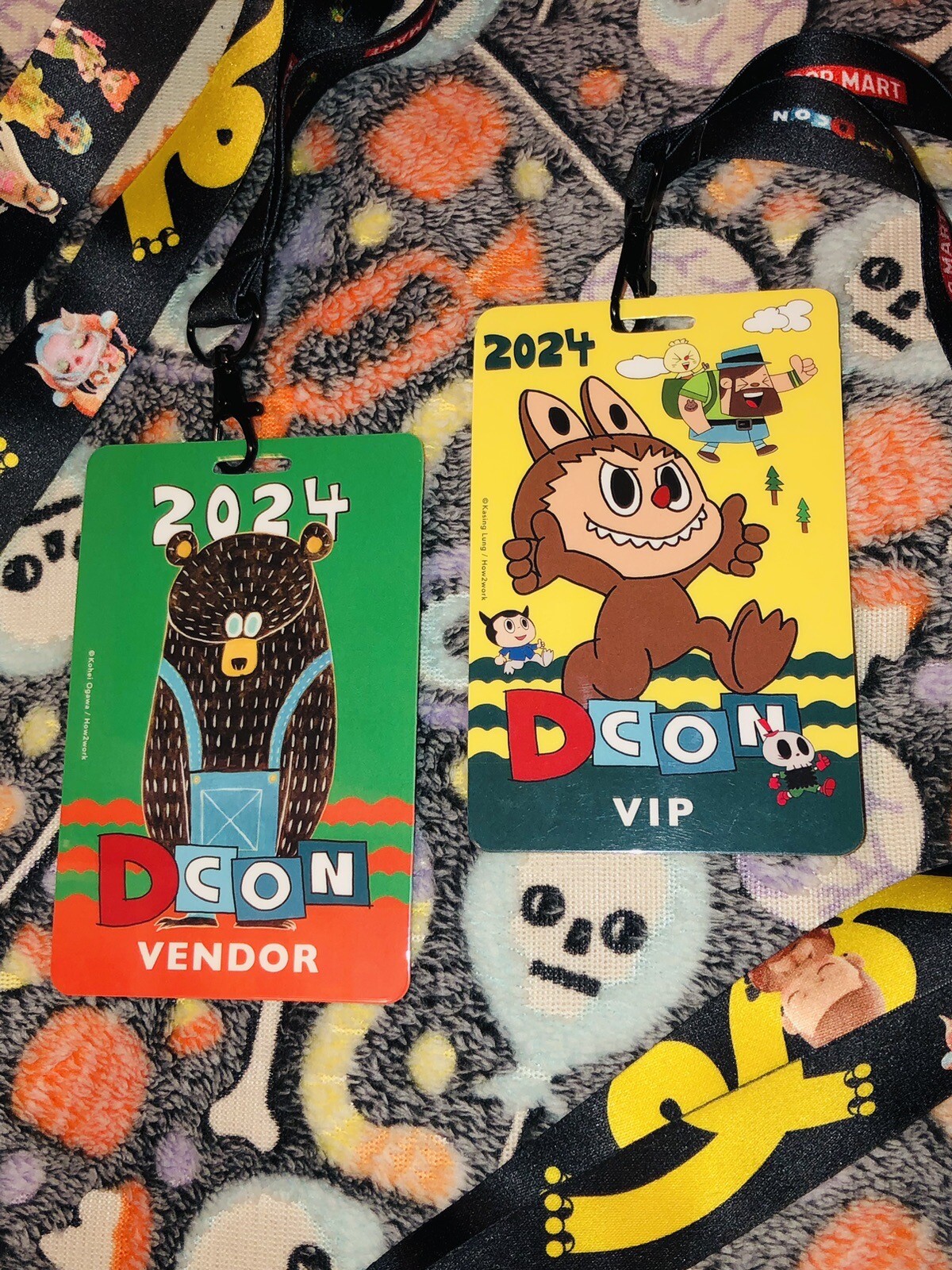Set badge e cordino DCON 2024 LAS VEGAS Kasing Lung How2work LABUBU VIP & VENDOR