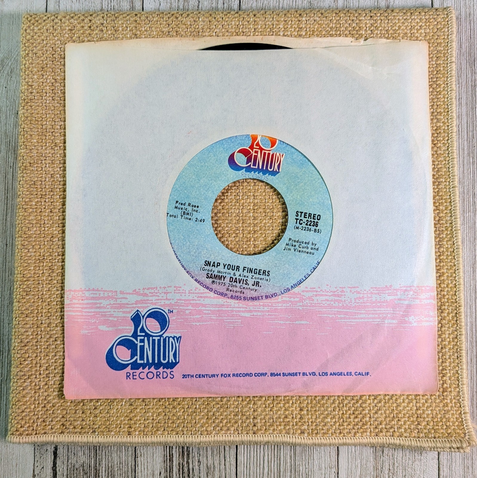 Sammy Davis Jr. Song And Dance Man / Snap Your Fingers 45rpm 7" Record 1975