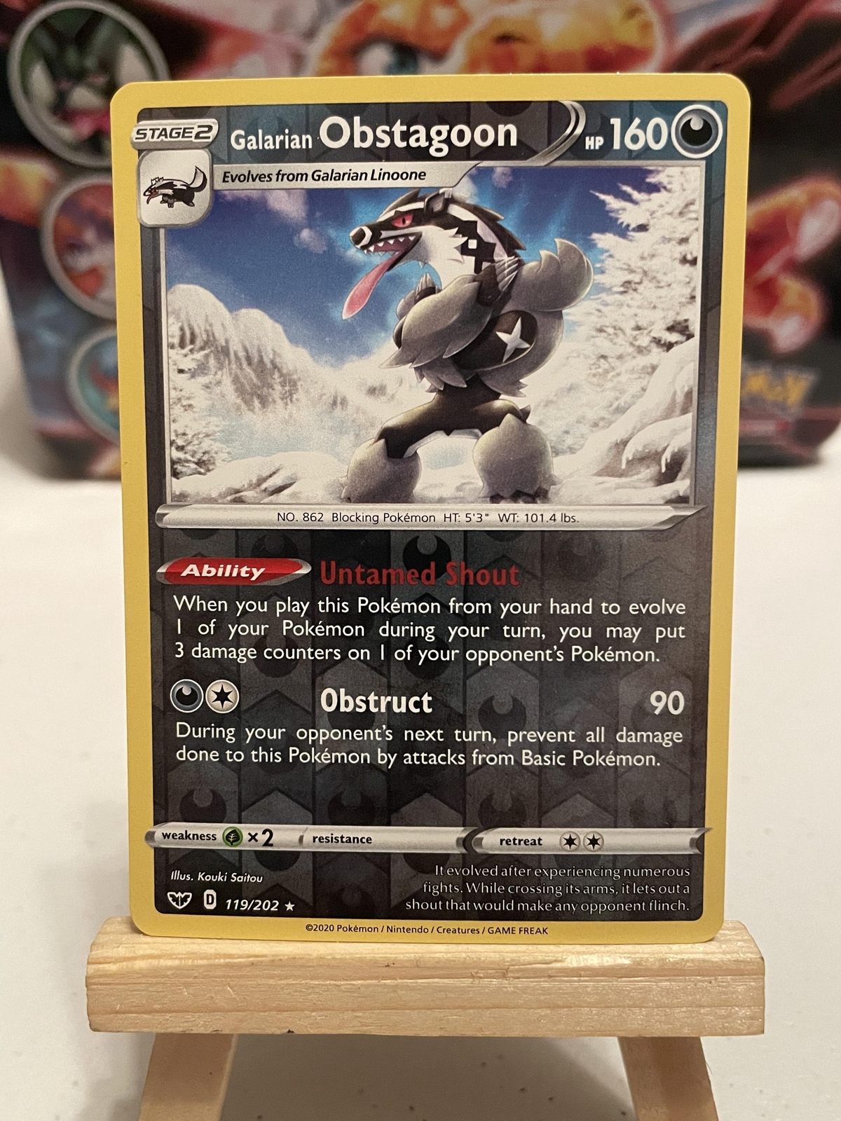 SWSH01: Sword & Shield Base Set #119/202 Galarian Obstagoon Reverse holo (1174)