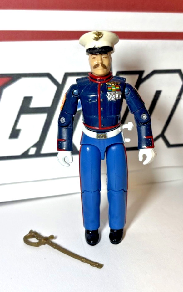GI Joe Gung Ho v2 *100% COMPLETO con adesivi, quasi come nuovo!* Vintage "Marine Blues"