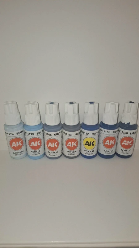 Lot 7 pots AK Acrylics 17ml