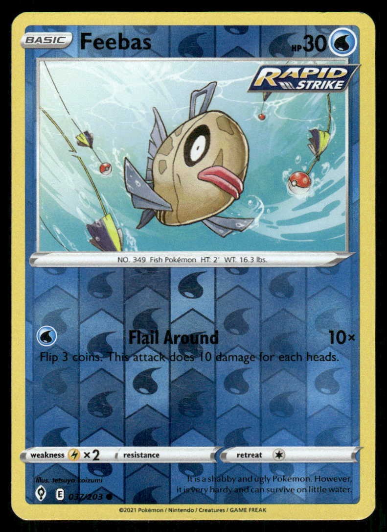 POKEMON FEEBAS EVOLVING SKIES 037/203 REVERSE HOLO C LP