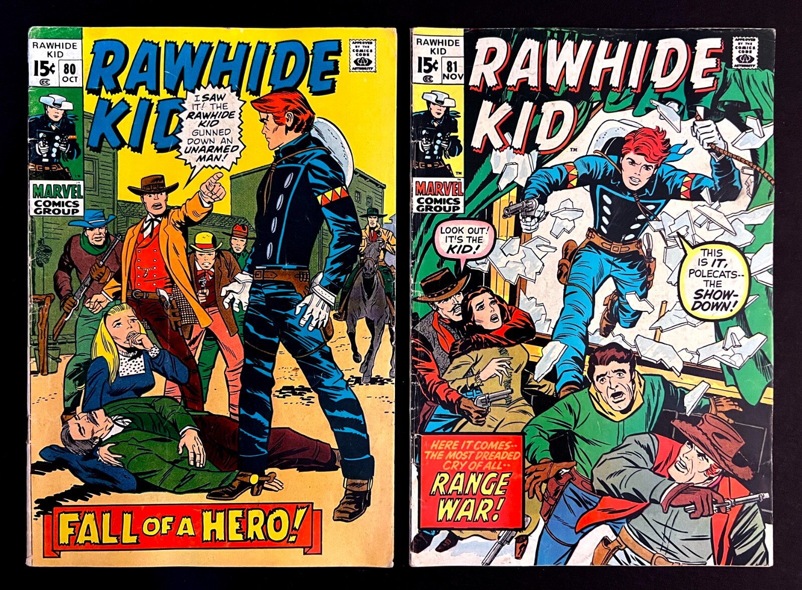 RAWHIDE KID #80, 81  1970 Nice copies Western By LARRY LIEBER Marvel Comics