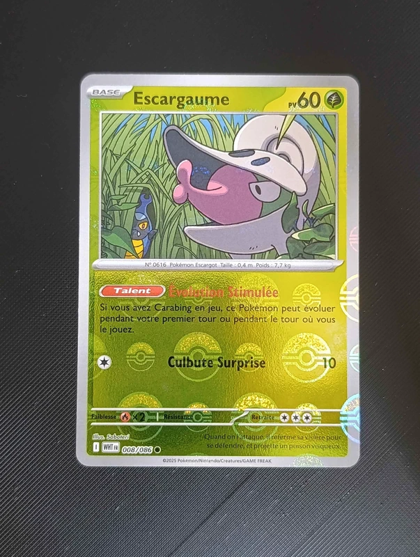 Carte Pokémon Escargaume pokeball 008/086 Neuve et Française