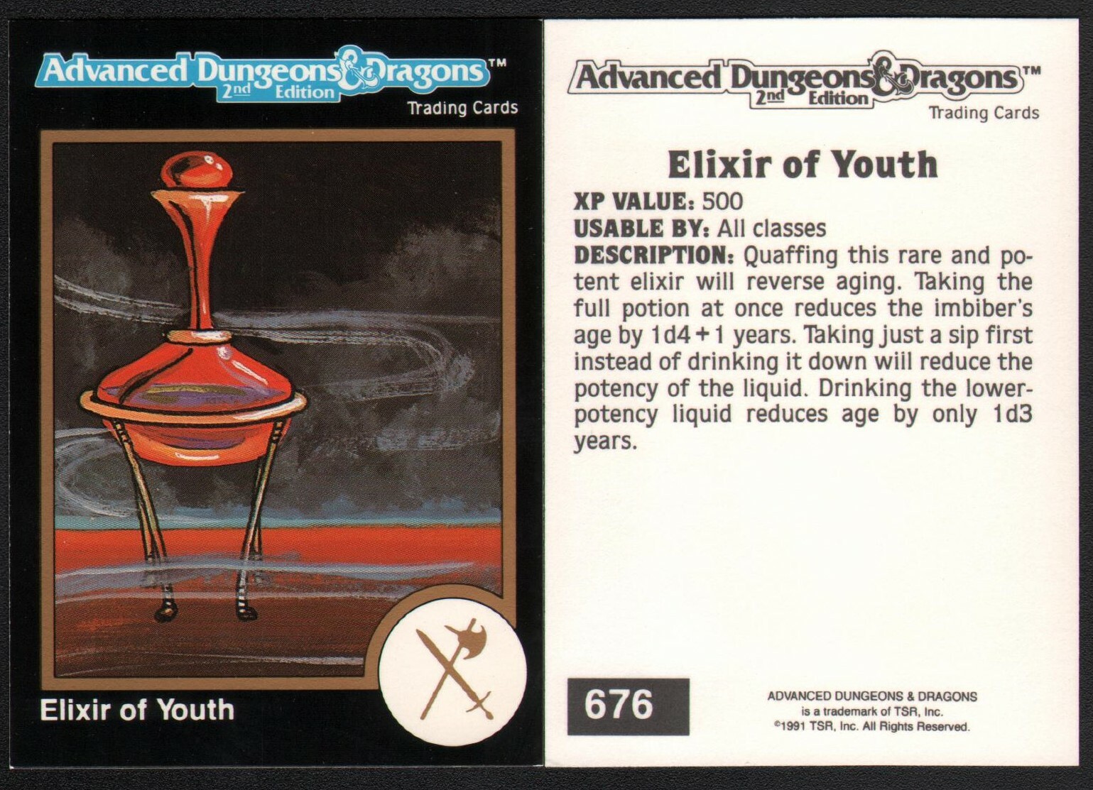 1991 TSR AD&D Gold Border Fantasy Art Card #676 Dungeons & Dragons Pozione Magica