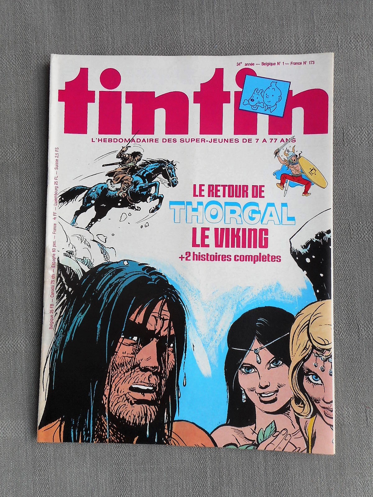 HEBDO TINTIN 2e SÉRIE N°173 ROSINSKI THORGAL 1978 EN TRÈS BON ÉTAT