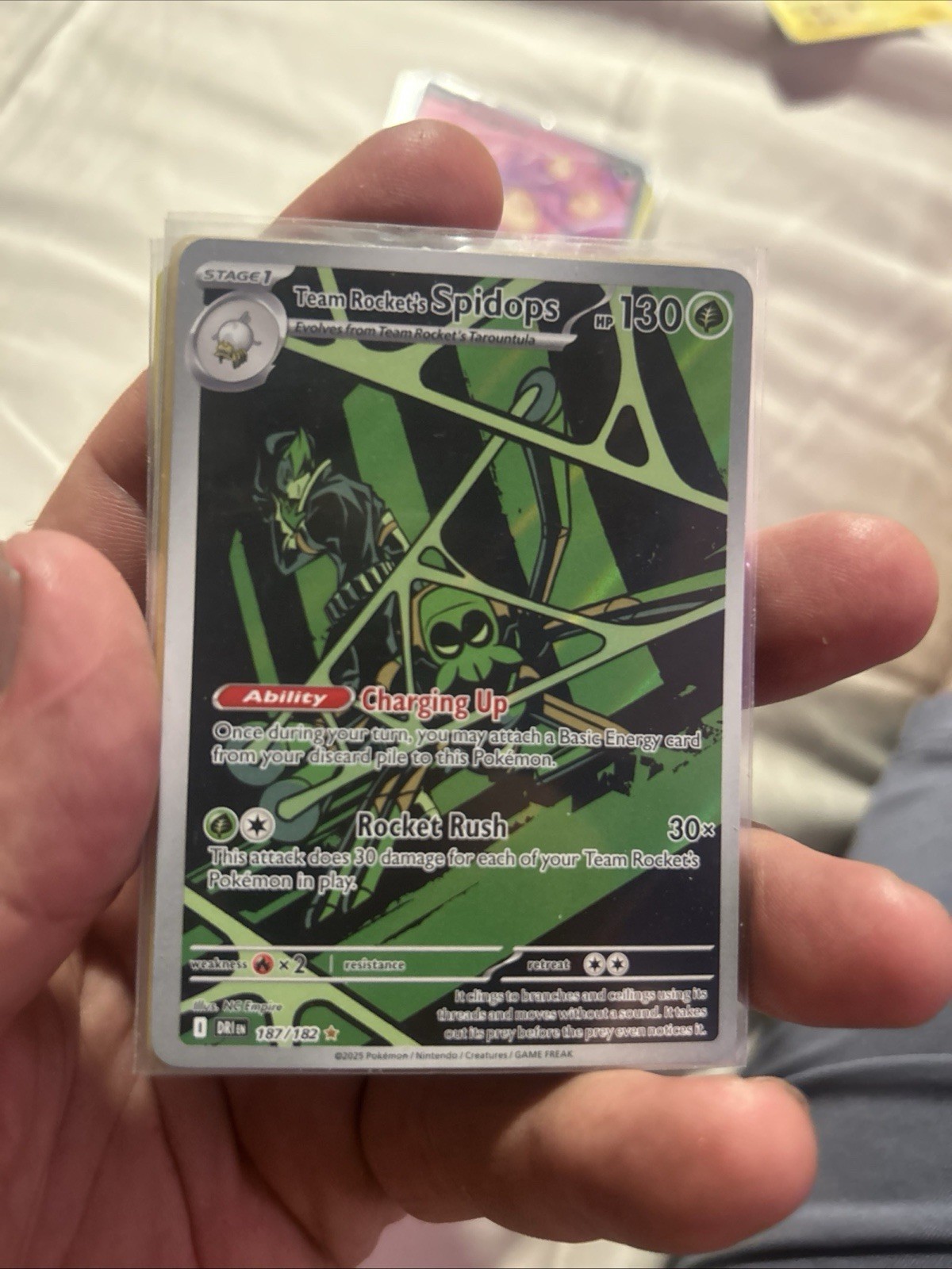 Team Rocket's Spidops 187/182 Sv10: Destined Rivals Holo