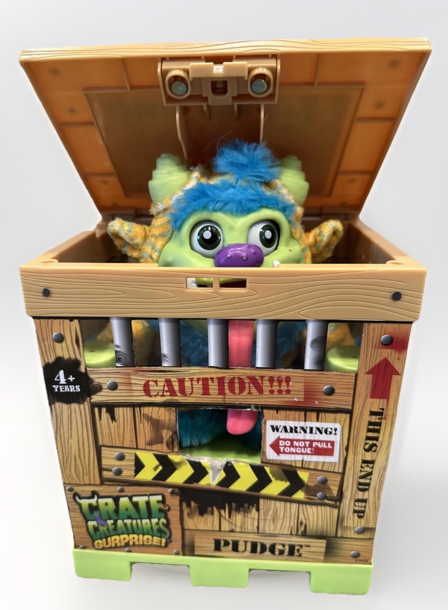 Crate Creatures Sorpresa Pudge Monster Giocattolo Interattivo FUNZIONA VIDEO LEGGI