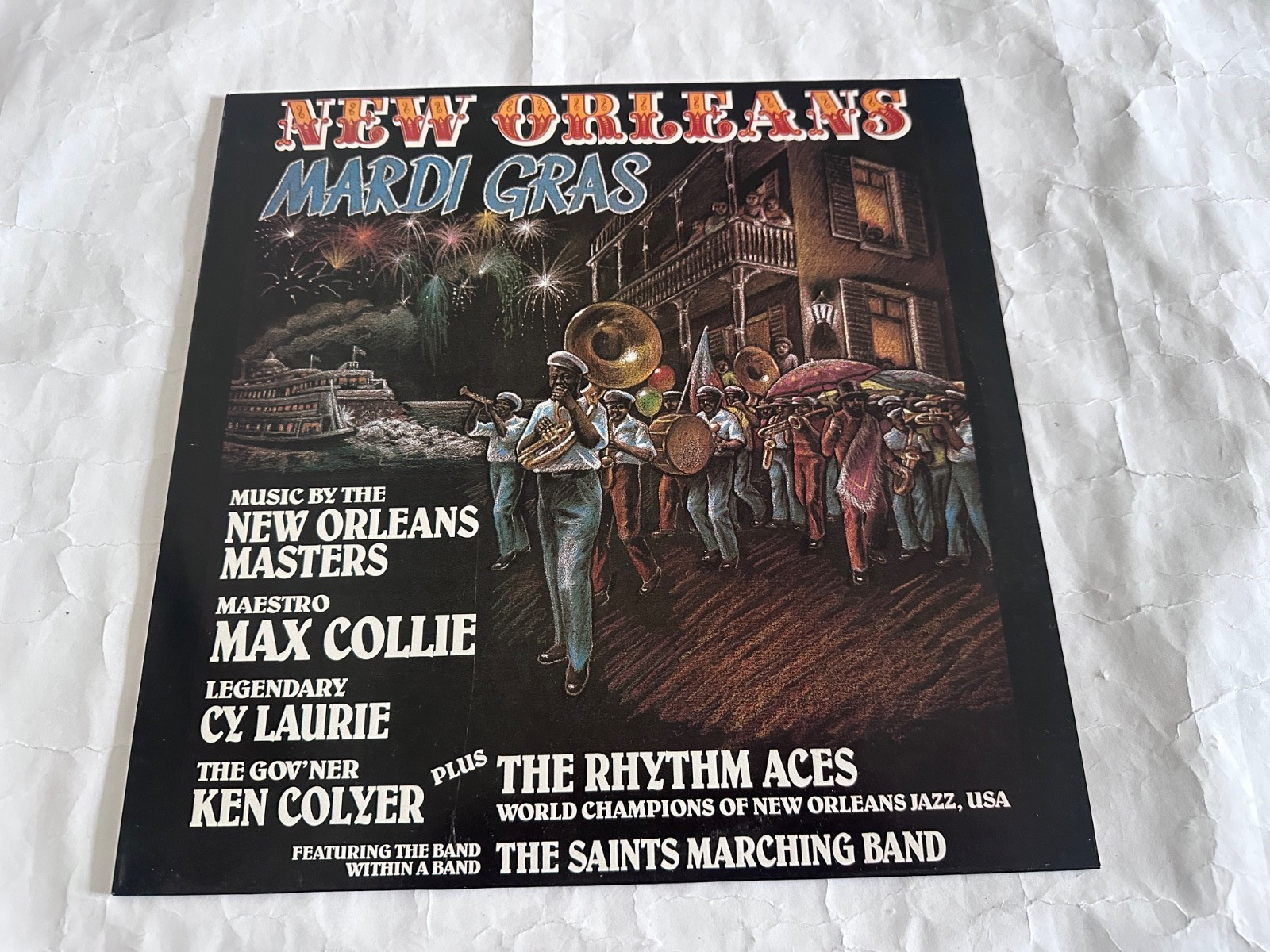 Max Collie Rhythm Aces - New Orleans Mardi Gras - Cy Laurie - Vinyl LP - Signed